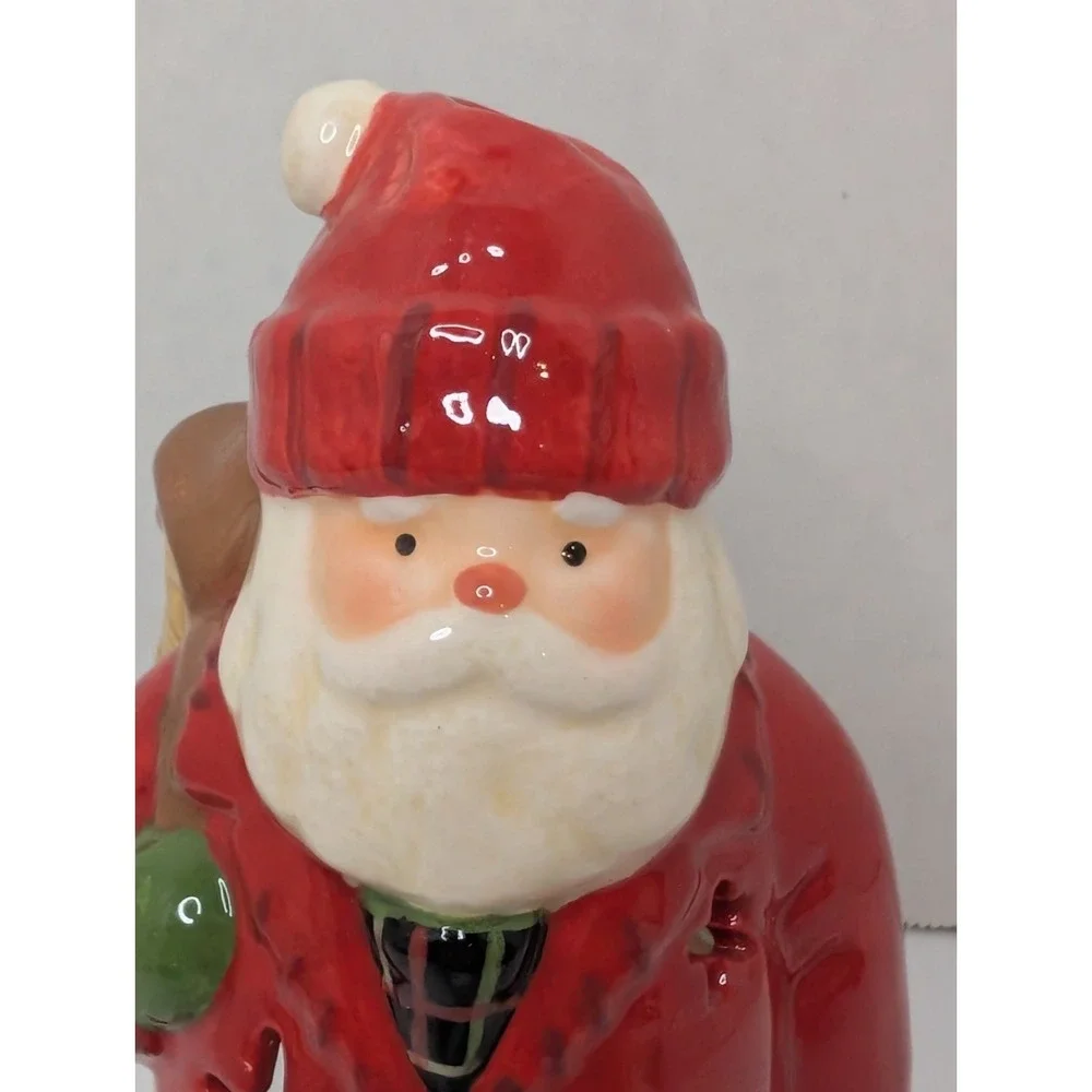 Vintage Hallmark Santa Claus Tea Light Candle Holder Christmas Holiday Home Deco